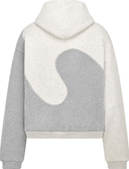 Dior x ERL Grey Metallic Wave Hoodie .